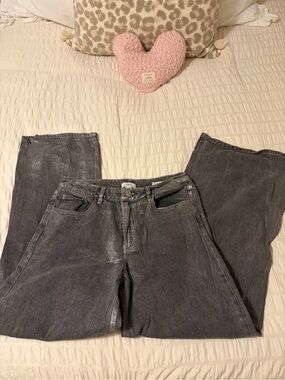 Forever 21 Metallic Washed Black High-Rise Jeans